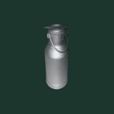 Aluminium milk can with a secure lid and carrying handle, designed for hygienic storage and transportation of milk and dairy products.