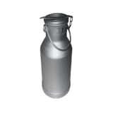 Aluminium milk can with a secure lid and carrying handle, designed for hygienic storage and transportation of milk and dairy products.
